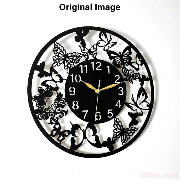 Butterfly 3d Wooden Wall Clock For Living Room & Decor