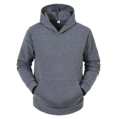 Men Hoodie Long Sleeve Solid Color