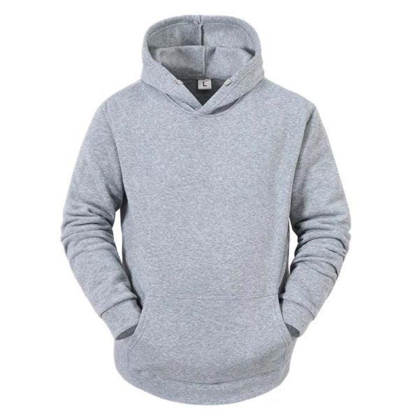 Men Hoodie Long Sleeve Solid Color