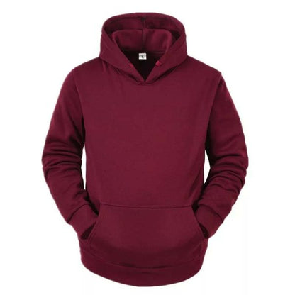 Men Hoodie Long Sleeve Solid Color