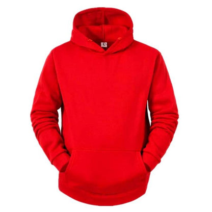 Men Hoodie Long Sleeve Solid Color