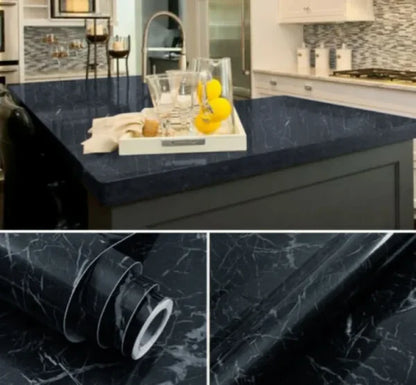 Black Marble Sheet Sticker For Wall