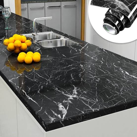 Black Marble Sheet Sticker For Wall